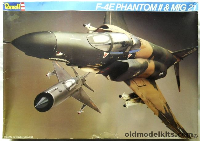 Revell 1/32 F-4E Phantom II and Mig-21 - Vietnam Air Battle - Soviet or North Vietnam Mig-21 and 555 TFS 423 TRW Ace Steve Ritchie Phantom, 4747 plastic model kit